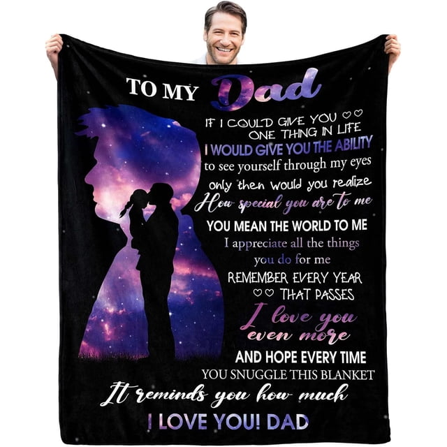 LHSHID Gifts for Dad Blanket Birthday Gifts for Dad Dad Gifts from Daughter for Dad Gifts for Dad Who Wants Nothing from Daughter New Dad Difts Throw Blanket 30"x40"