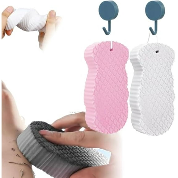 Berosely Radiant Skin Sponge,Be Rosely Skin Sponges,3D Super Soft Exfoliating Bath Sponge,Exfoliating Sponges for Adults Children and Pregnant Women (Pink&White)