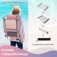 thumbnail image 3 of Costway 2-Pack Folding Backpack Beach Chair Table Set 5-Position Outdoor Reclining Chair Pink, 3 of 10