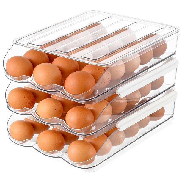 Organizador Deslizante Dispensador Recipiente Rolling Automático 1/2/3 La Capa Contiene 18/32/54 BPA Sin Refrigerador