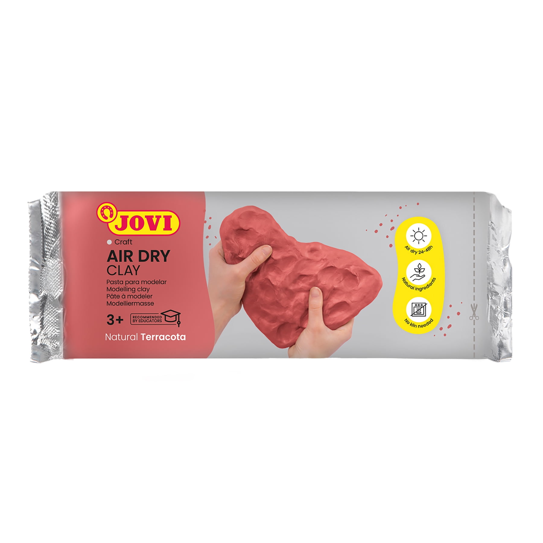 JOVI Air Dry Clay, Terracotta, 1.1lb Bar, Pack of 3