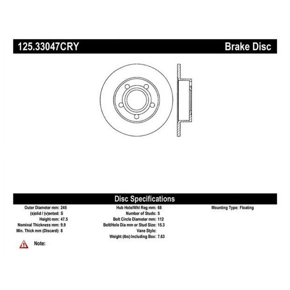 Centric 125.33047 Premium High-Carbon Rotor