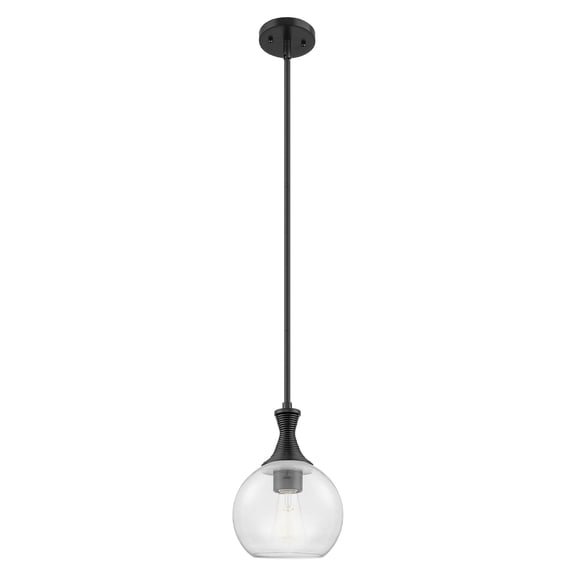 415-1S-BK-G122-8 Innovations Lighting Astor - 1 Light Stem Hung Mini-Pendant-8 Inch Wide and 11.75 Inch Tall-Matte Black Finish-Clear Glass Color