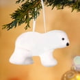 thumbnail image 4 of Christmas Bear under $5! Cagogo White Bear Christmas Ornament, Plush Polar Bear with Scarf, Christmas Tree Pendant, Festive Home Table Decor, Holiday Gift forKids, 4 of 6