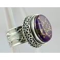 thumbnail image 5 of Navya Craft Purple Copper Turquoise 925 Sterling Silver Handmade Women Statement Ring Size 5.5, 5 of 5