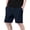 Navy, variant on WIZUTIZ Men's Vintage Knit Cotton Shorts Drawstring Elastic Waist Knee Length Summer Casual Sports Home Breathable Soft Comfy Shorts
