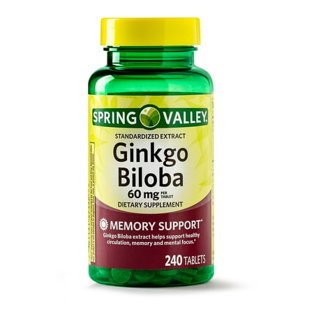 Spring Valley Ginkgo Biloba Extract Tablets, 60 mg, 240 (Best Ginkgo Biloba Product Reviews)