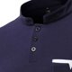 thumbnail image 4 of Hombres Casual Sólido Primavera Moda Stand-up Collar Botones Pullover Manga larga Slim Fit Blusa Pompotops  oipoqjl29969, 4 of 8