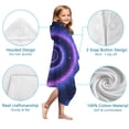 thumbnail image 7 of Blue Purple Tie Dye Mandala Pattern Hooded Bath Towel，50"x30" for Ages 3 To 12 Kids, Quick Dry Lightweight Soft Microfiber Hood Beach Towel Cover Up for Kids, 7 of 7