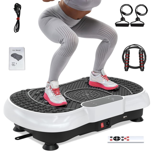 Máquina de ejercicios con placa vibratoria Bigzzia, capacidad de 450 libras