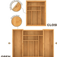 thumbnail image 6 of 3.9inch Tall Bamboo Drawer Organizer, Expandable Utensil Holder with 8 Compartments, Adjustable Kitchen Drawer Divider for Flatware, Silverware and Gadgets, Deep Storage for Home and Office, 6 of 6