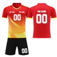thumbnail image 1 of Custom Football Kit Set for Adult and Child, Name Number Team Logo DIY Family Match Personalized Jersey Shirt Shorts Set, Dad and Son Matching Outfits Red XS, 1 of 6