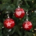 thumbnail image 3 of Fiudx Ofertas y liquidaciones 6 bolas navideñas de 6 cm, bolas de gelatina, corazones en forma de estrella, bolas pintadas, colgantes para árbol de Navidad, juego de bolas colgantes, decoraciones nav, 3 of 6