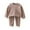 Brown, variant on Toddler Kid 2 Piece Outfits Fall Winter Clothing Striped Mock Neck Pullover Top and Pant Sets Boys Girls Loungewear (1 Years, Brown)