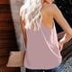 thumbnail image 3 of Tops a la moda para mujer, camisetas holgadas con cuello en V y encaje sin mangas liso para mujer Pompotops  lopia989445, 3 of 5