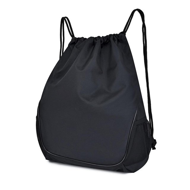 Mochila con cordón Bolsa de gimnasio Sackpack String Sack Pack Bolsas Negro