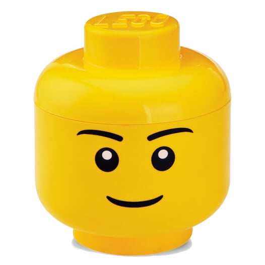 Open Box LEGO Storage Head Small Boy Face Stackable Storage Container Bright Yellow 40311732