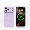 thumbnail image 2 of for iPhone 17 Pro Max Rubber Case Compatible with MagSafe, Supports Wireless Charging, Slim Silicone Phone Case Shock Absorbing Drop Protection Skin Friendly for iPhone 17 Pro Max, Purple, 2 of 6