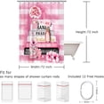 thumbnail image 3 of High Fashion Shower Curtain, Pink & Black Luxury Shower Curtain, Waterproof Polyester Fabric Shower Curtains Bathroom Decor with 12 Hooks 72 x 72 Inches, 3 of 5
