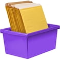 thumbnail image 3 of Storex 5.5 Gallon (21L) Classroom Storage Bin, Purple, 6-Pack, 3 of 9