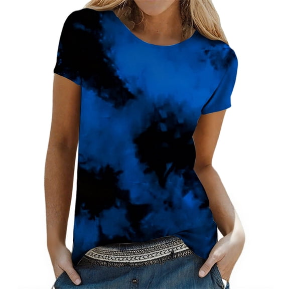 MEICHEN Women's Shirt T Shirt Glitter Shirt Fashion Starry Summer Shirt Round Neck Short Sleeve Top Outfit
