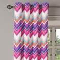 thumbnail image 3 of Ambesonne Chevron Grommet Curtain, Colorful Groovy Art, 50" x 54", Multicolor, 3 of 6