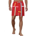 thumbnail image 5 of Unique Bargains Men's Summer Colorful Drawstring Elastic Waist Beach Board Shorts 2 Pack 30 Red White, 5 of 5