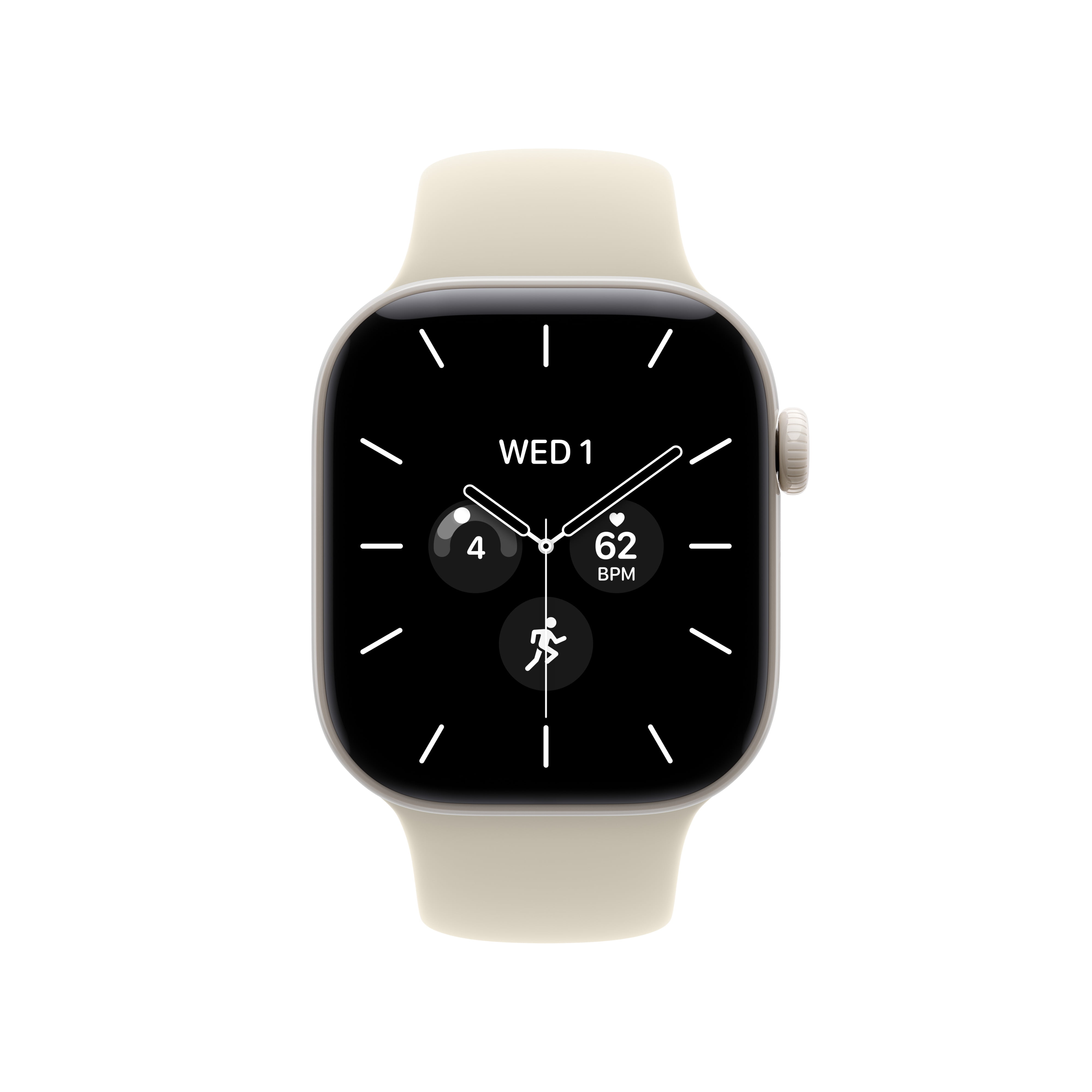 Apple Watch Series 12 GPS + Cellular 42mm Pearl White Ceramic Case with Sand Sport Band - S/M