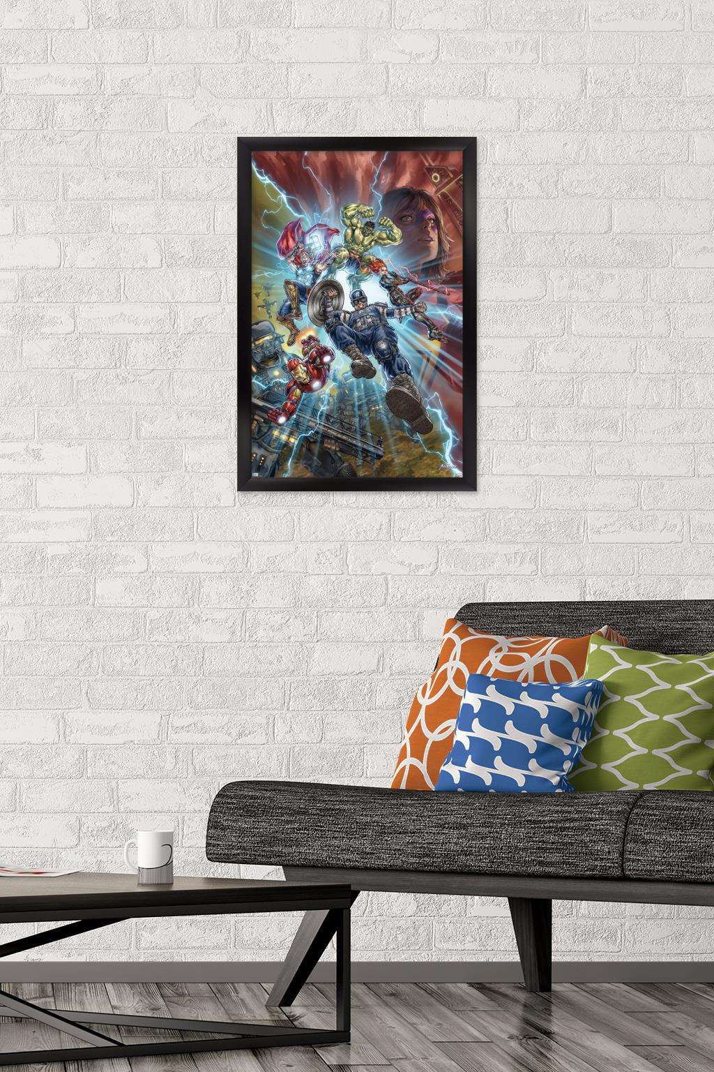 Marvel's Avengers - Battle Wall Poster, 14.725" x 22.375", Framed