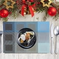 thumbnail image 4 of Elegancia para el comedor, manteles individuales de vinilo tejido de PVC azul marino para cocina y comedor, tapetes antideslizantes resistentes al calor, juego duradero y reutilizable, fácil de, 4 of 5