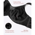 thumbnail image 3 of Exerin Women's Minimizer Full Coverage Underwire U-Back Unlined Plus Size Bra(36D,Black), 3 of 6