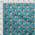 thumbnail image 3 of oneOone Cotton Jersey Turquoise Blue Fabric Sports Basket & Football Sewing Fabric By The Yard Printed Diy Clothing Sewing Supplies 58 Inch Wide, 3 of 4