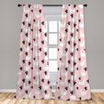 thumbnail image 4 of Ambesonne Alpaca Cactus Curtains, Happy White Llamas, Pair of 28"x95", Rose Black and White, 4 of 4