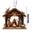 thumbnail image 3 of Adornos de belén, decoración del nacimiento de Jesús, colgante de belén plano de acrílico para decoración de árbol de Navidad de coche, 3 of 5