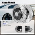 thumbnail image 3 of AutoShack Front Vented & Rear Vented Drilled & Slotted E-Coated Brake Rotors 4-PC Set Replacement for 2001-2007 Toyota Sequoia ShadowGuard, 3 of 5