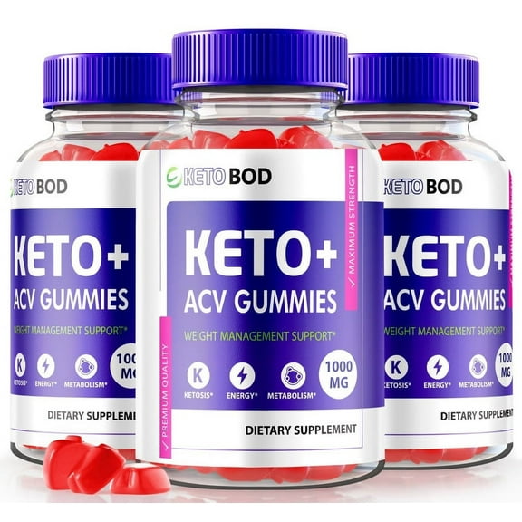 (3 Pack) Keto Bod Keto ACV Gummies - Keto Bod ACV Keto Gummies, Keto Body ACV-Keto Gummies Maximum Strength Advanced Formula 1000MG, Official Keto plus ACV, KetoBod Reviews (180 Gummies)