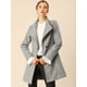 thumbnail image 2 of Abrigo largo Allegra K con cinturón cuello alto Gris Talla S, 2 of 6