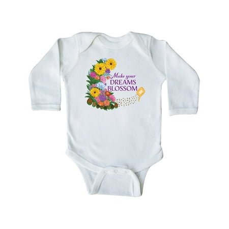 

Inktastic Make Your Dreams Blossom with Wildflowers Gift Baby Boy or Baby Girl Long Sleeve Bodysuit