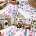 thumbnail image 5 of Area Rugs for Living Room Bedroom, Blue Pink Flowers 4'x6' Rug Washable Carpet Runner Indoor Outdoor, Spring Garden Floral Watercolor Non Slip Accent Floor Mats Rug for Kitchen, Office, 5 of 8