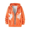thumbnail image 3 of IAJDKMEK Men's Letter Print Full Zip Hoodie – Streetwear Sweatshirt with Graphic Design & Pocket, Long Sleeve Hoodies for Men, Y2K Jacket for Urban Style & Daily,Orange M, 3 of 5
