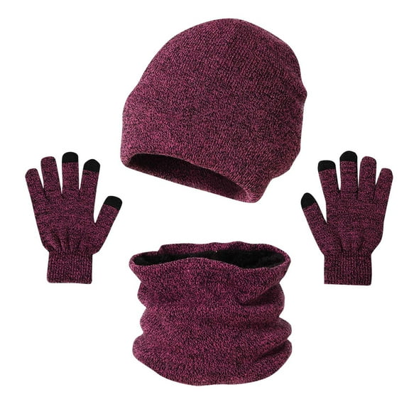 Awdenio Hats for Men Knit Fleece Lined Warm Touchscreen Gloves Beanie Scarf Set