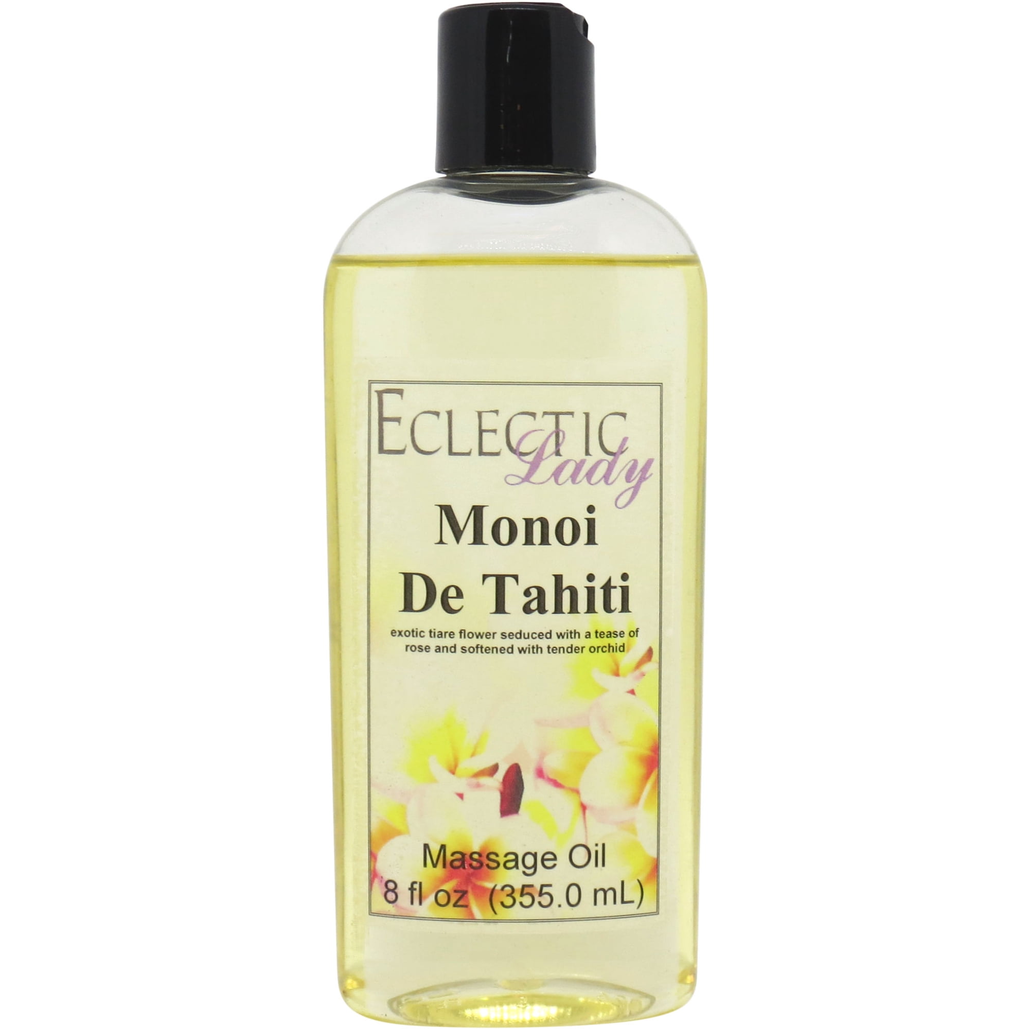 Monoi de Tahiti Massage Oil by Eclectic Lady, 8 oz, Sweet Almond Oil and Jojoba Oil