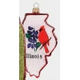 thumbnail image 2 of Illinois State Shape Outline Polish Mouth Blown Glass Christmas Ornament, 2 of 3