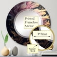thumbnail image 2 of DESIGN ART Designart 'Abstract Pink And Gold Leaves III' Printed Floral Leaves Wall Mirror 24in.x24in., 2 of 5