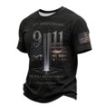 thumbnail image 2 of Xneal 911 25th Anniversary T-Shirt Casual Never Forget 911 Short Sleeve Print Multicolor Shirts for Men Size 2XL, 2 of 6