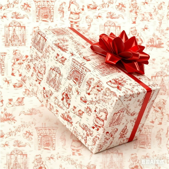 wycnly Christmas Wrapping Paper Holiday Gift Packaging Festive Unique Printable Design Family Present Box Decorative Accessories Foldable Easy Tear Durable Non Bleeding Versatile Display 30x20in