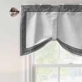 thumbnail image 4 of Black Gray Retro Greek Key Tie Up Valance Curtains for Windows, Kitchen Curtains Window Treatments, Greece Ancient Rustic Geometric Short Window Shades Valances for Bedroom Bathroom Cafe 42"x18", 4 of 8