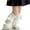 White, variant on Babcutegg Socks for Teen Girls Ankle Heap Lolita Knit Long Socks Leg Warmer Boot Socks Fall and Winter Underwear for Girls Khaki Size 3-15