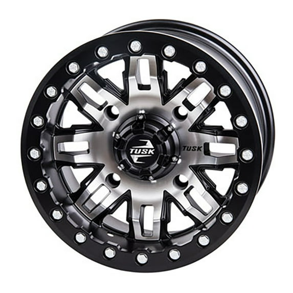 Teton Beadlock Wheel 14x7 5.0 + 2.0 Machined/Black 4/137 Compatible With Tracker SVX 1000 2020