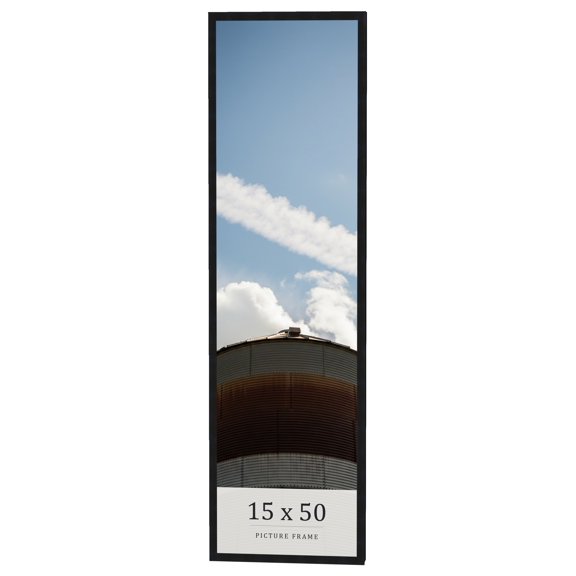 15x50 Frame Black Real Wood Picture Frame Width 0.75 inches | Interior Frame Depth 0.5 inches |